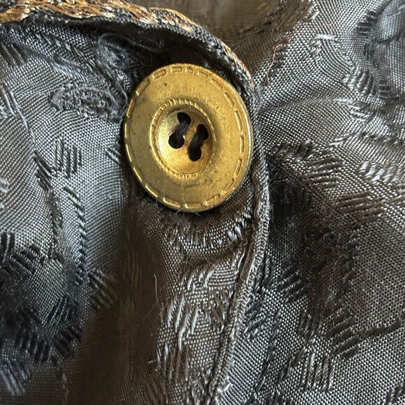 Vintage Womens Black Blazer Floral Gold Trim Size Med Retro 80s 90s Old‎ Money - Picture 9 of 9